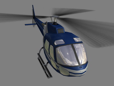 As-350 V5 Helicoopter Low-poly 3D model_2