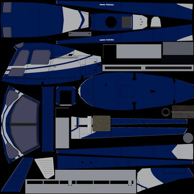 As-350 V5 Helicoopter Low-poly 3D model_5