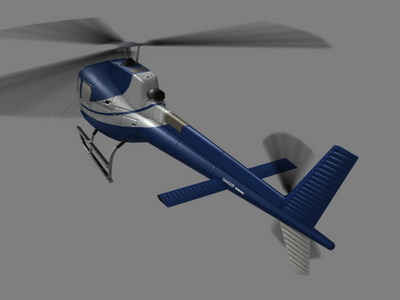 As-350 V5 Helicoopter Low-poly 3D model_3