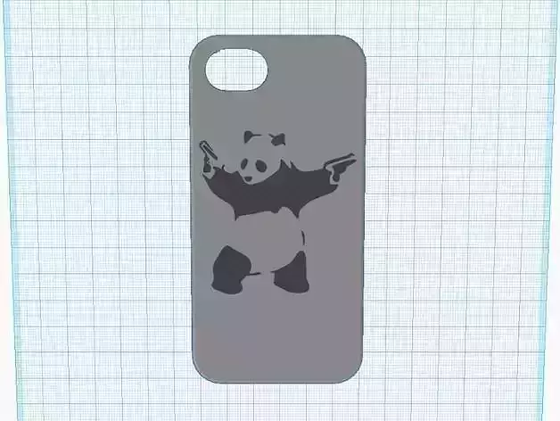 banksy panda with guns iphone 5 case 3D print model