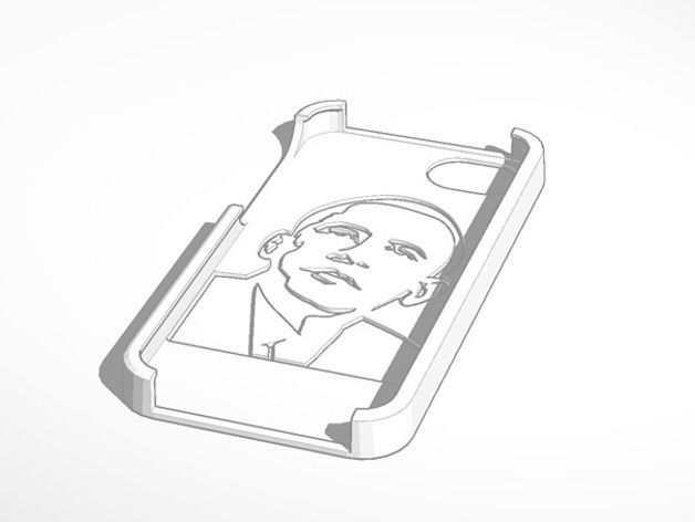 Obama stencil case Iphone 5 3D print model_1