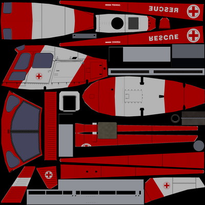 As-350 V6 Helicopter Low-poly 3D model_5