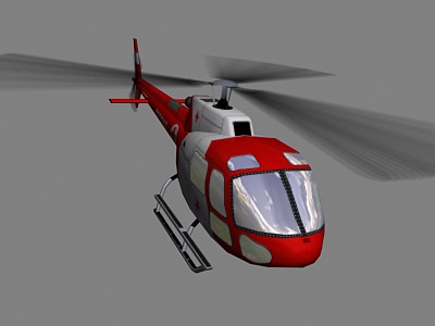 As-350 V6 Helicopter Low-poly 3D model_2
