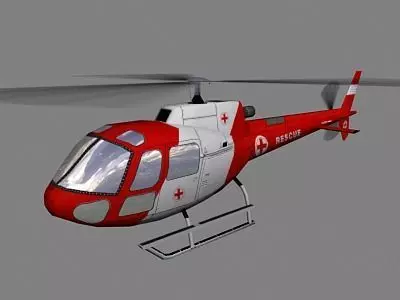As-350 V6 Helicopter Low-poly 3D model_0