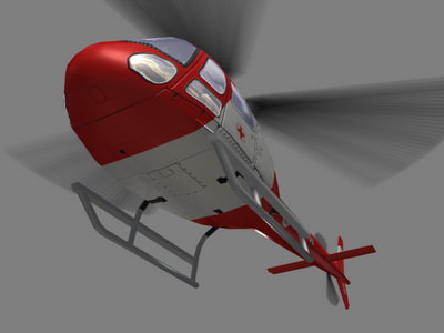 As-350 V6 Helicopter Low-poly 3D model_4
