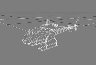 As-350 V6 Helicopter Low-poly 3D model_8