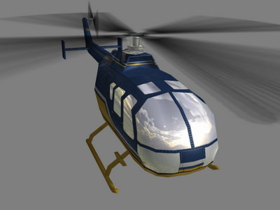 Bo105 V3 Helicopter Low-poly 3D model_2