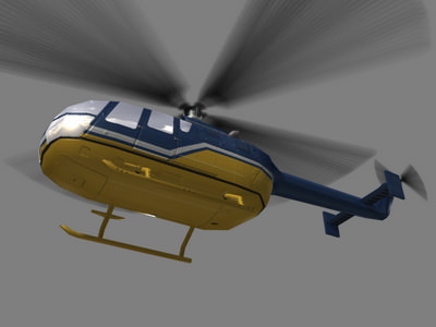 Bo105 V3 Helicopter Low-poly 3D model_1