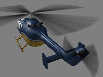 Bo105 V3 Helicopter Low-poly 3D model_3