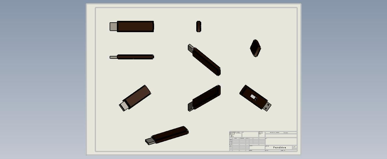 Pen-Drive usb flash drive Free 3D model_2