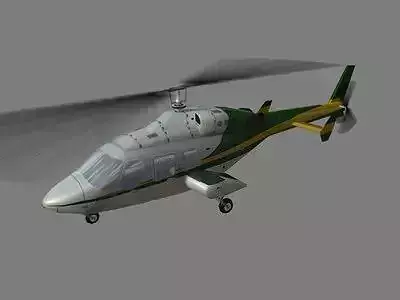 Bell 222 V1 Helicopter Low-poly 3D model