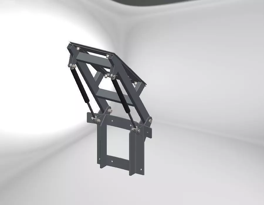 Lid hinge two shock absorbers Free 3D model