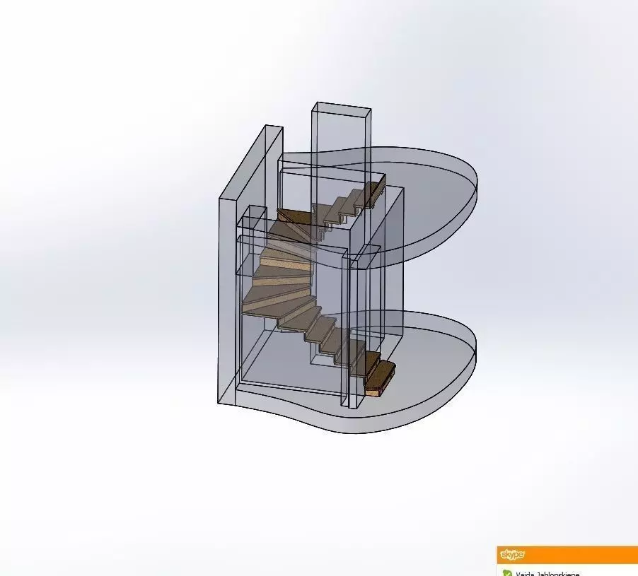Corner staircase Free 3D model