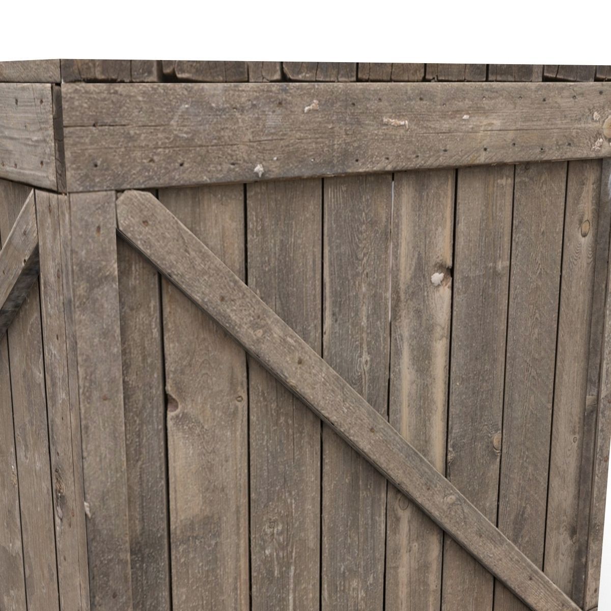 Wooden box Low-poly 3D model_5