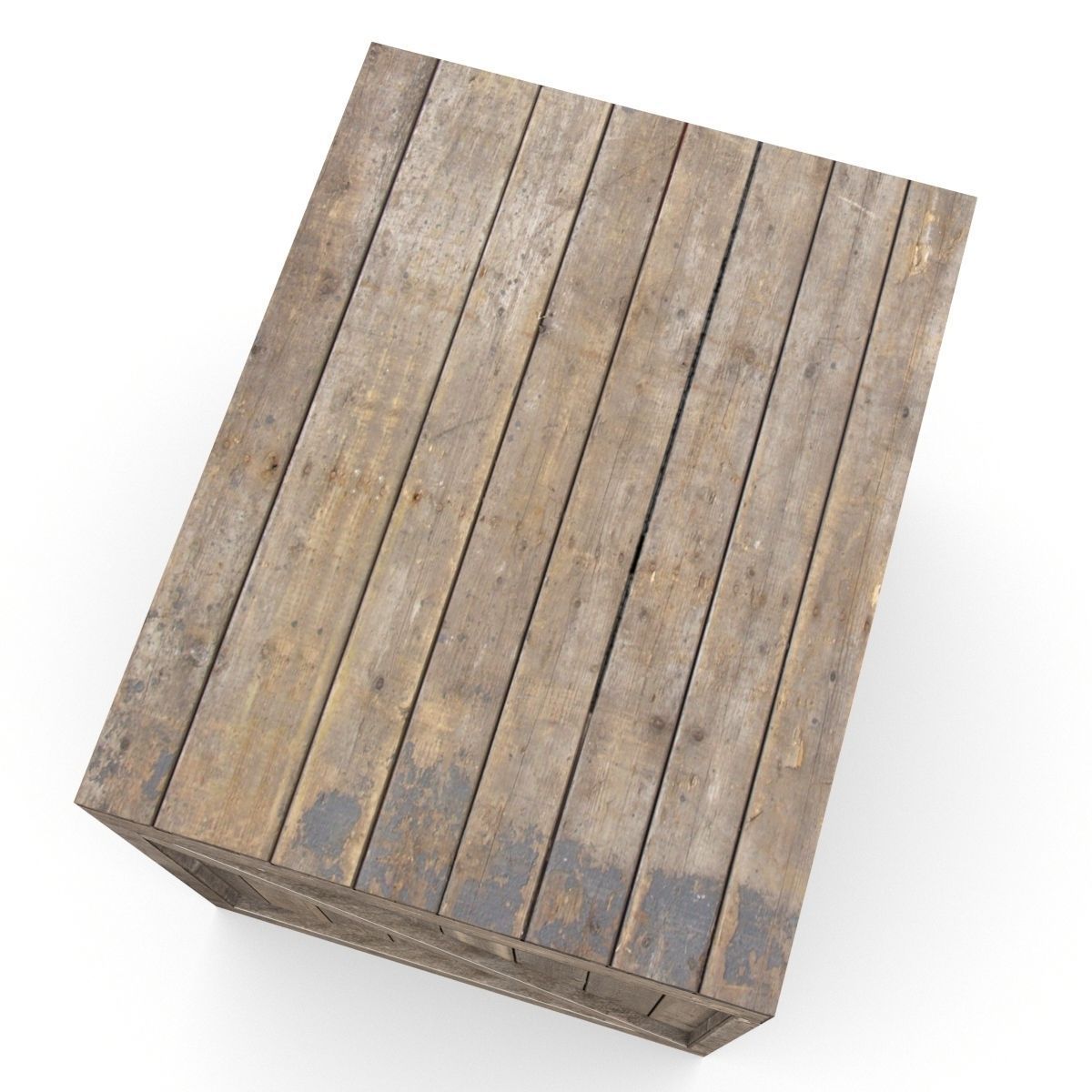 Wooden box Low-poly 3D model_10