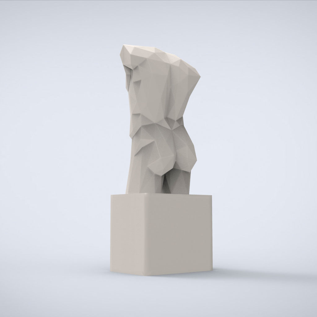 Printable Diadumenos Torso Lowpoly Style 3D print model_2