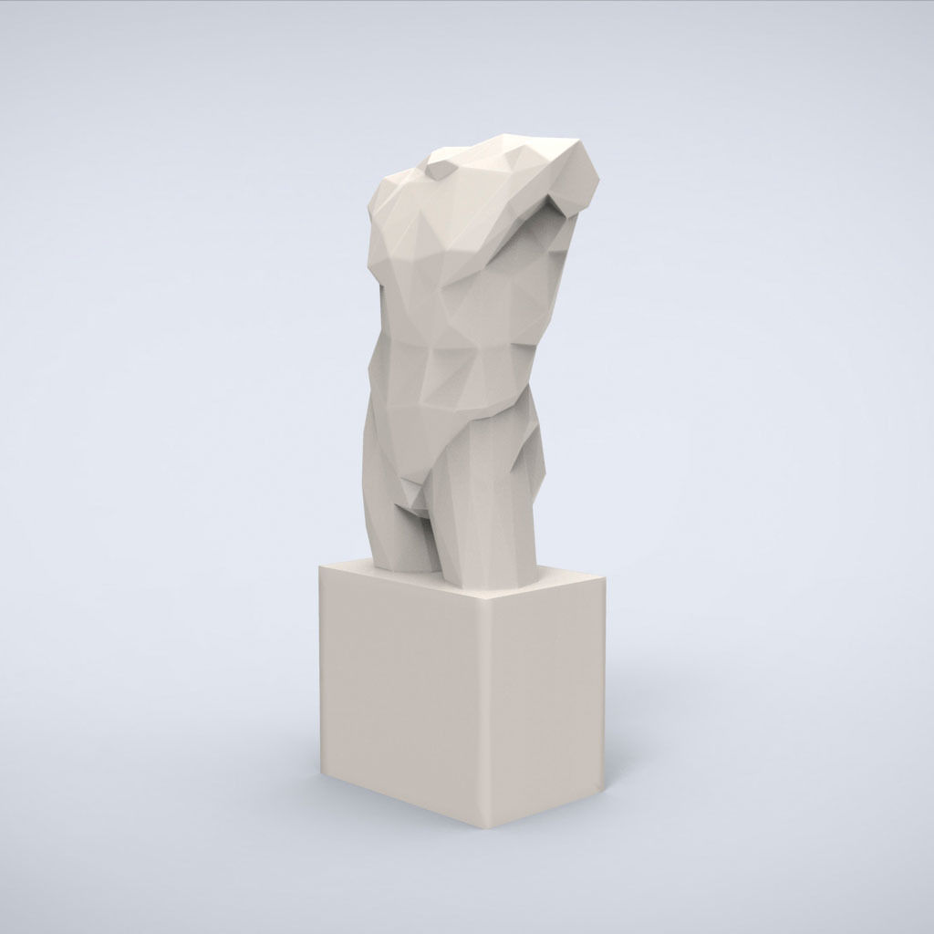 Printable Diadumenos Torso Lowpoly Style 3D print model_1