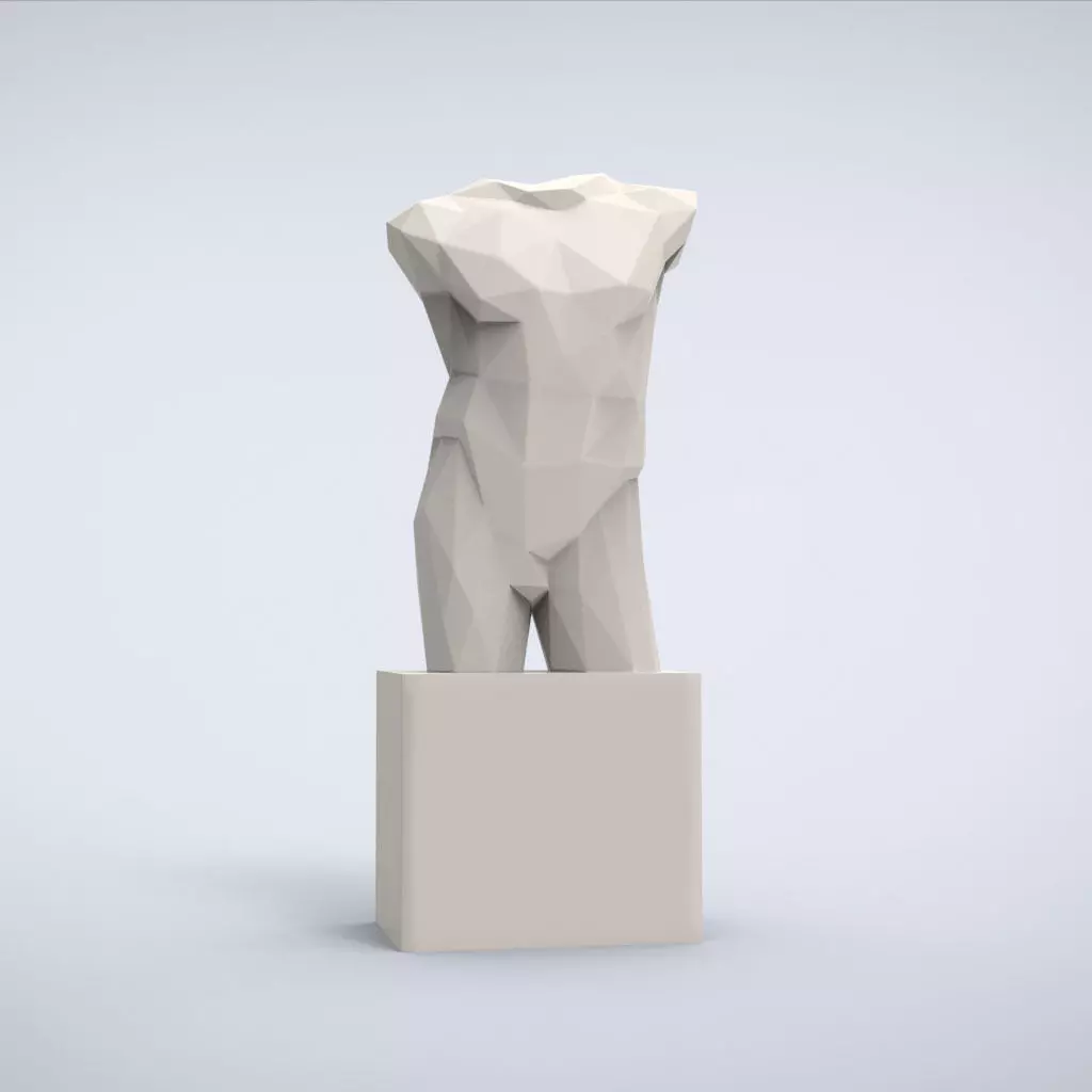 Printable Diadumenos Torso Lowpoly Style 3D print model_0