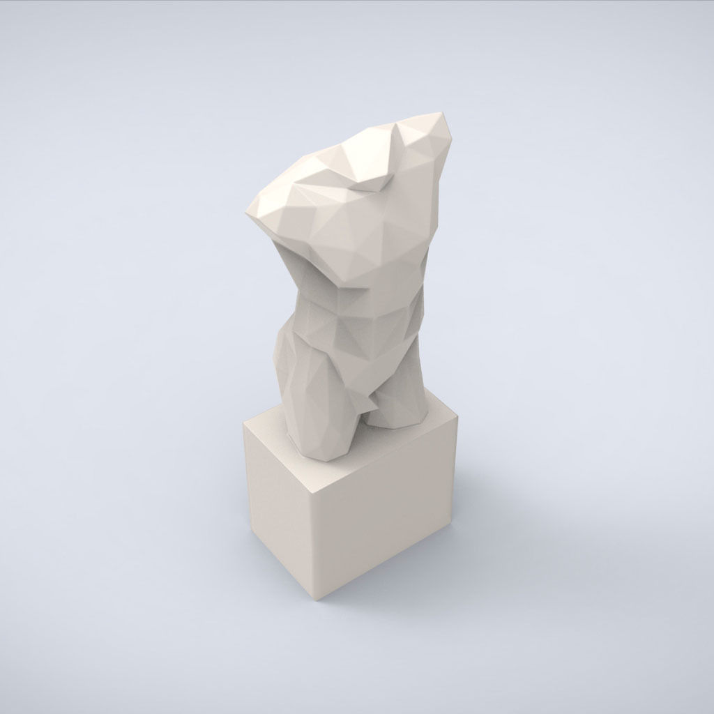 Printable Diadumenos Torso Lowpoly Style 3D print model_4
