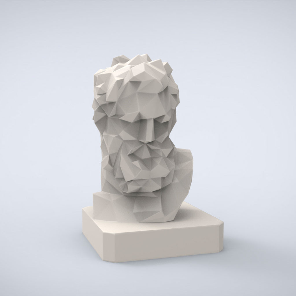 Printable Head of Herakles Lowpoly Style  3D print model