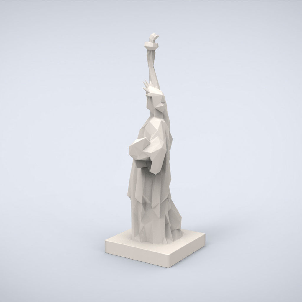 Printable Statue of Liberty Lowpoly Style 3D print model_3