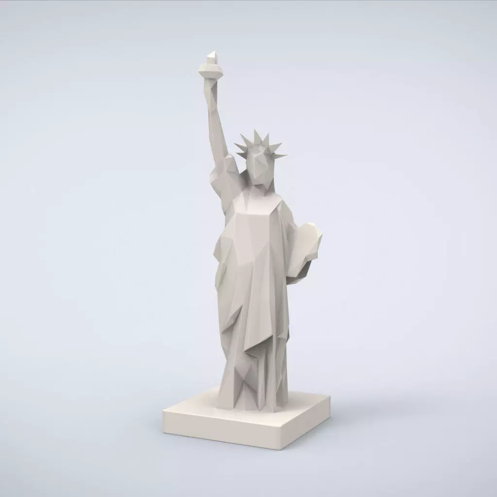 Printable Statue of Liberty Lowpoly Style 3D print model_0