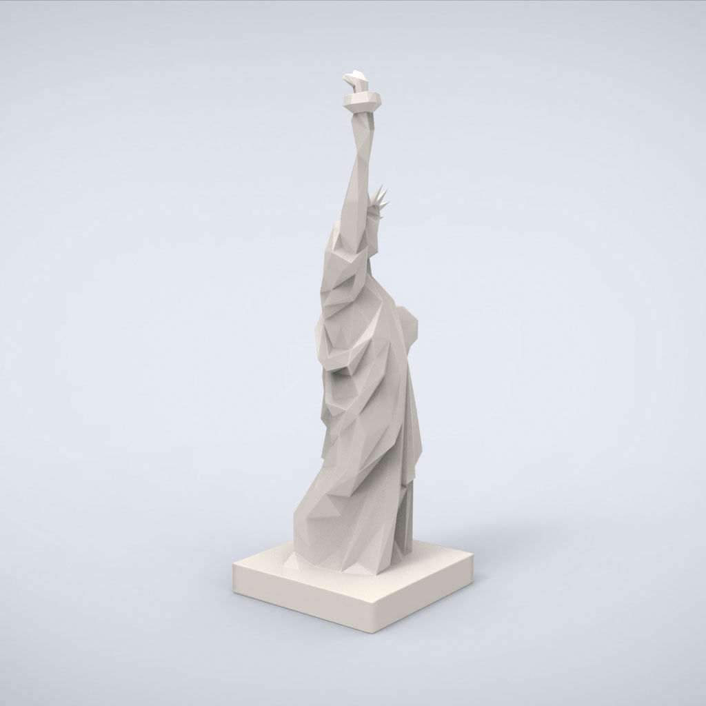 Printable Statue of Liberty Lowpoly Style 3D print model_1