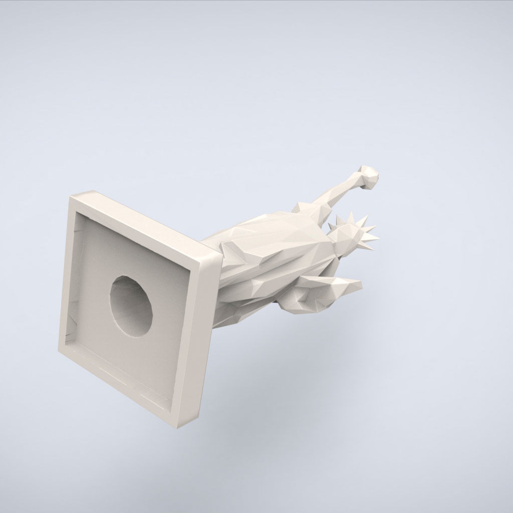 Printable Statue of Liberty Lowpoly Style 3D print model_5