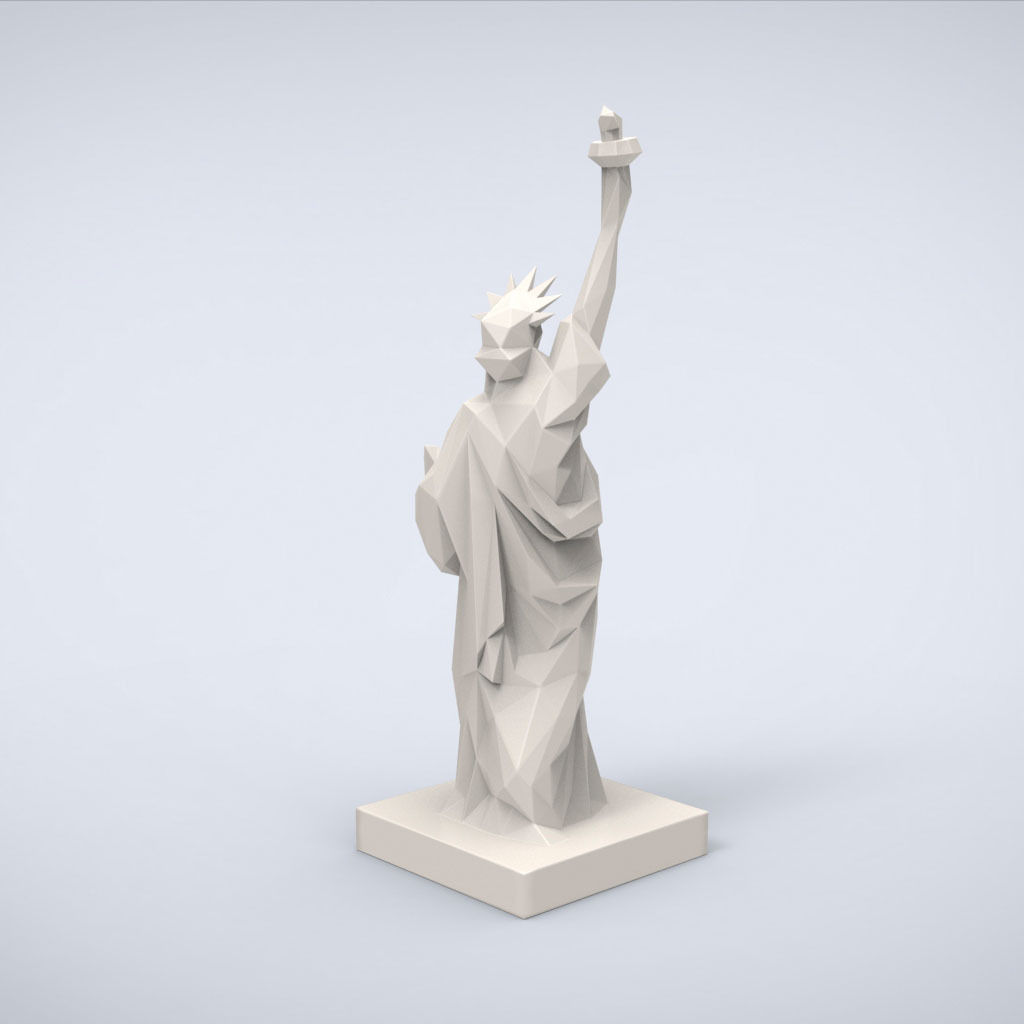 Printable Statue of Liberty Lowpoly Style 3D print model_2