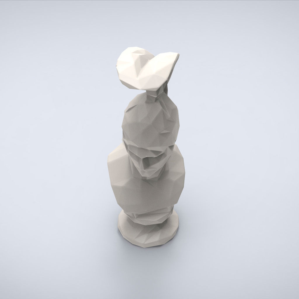 Printable Ares bust Lowpoly Style 3D print model_4