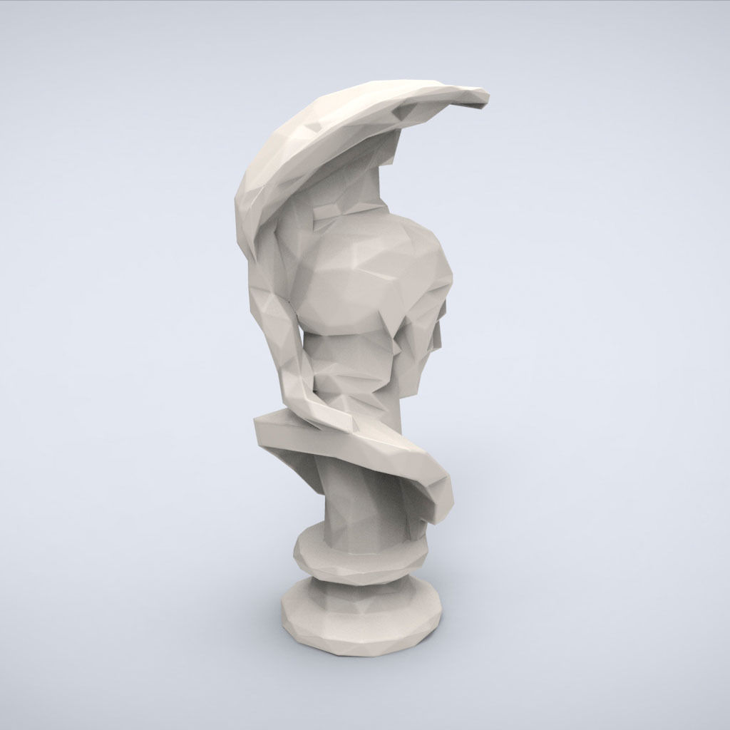 Printable Ares bust Lowpoly Style 3D print model_1