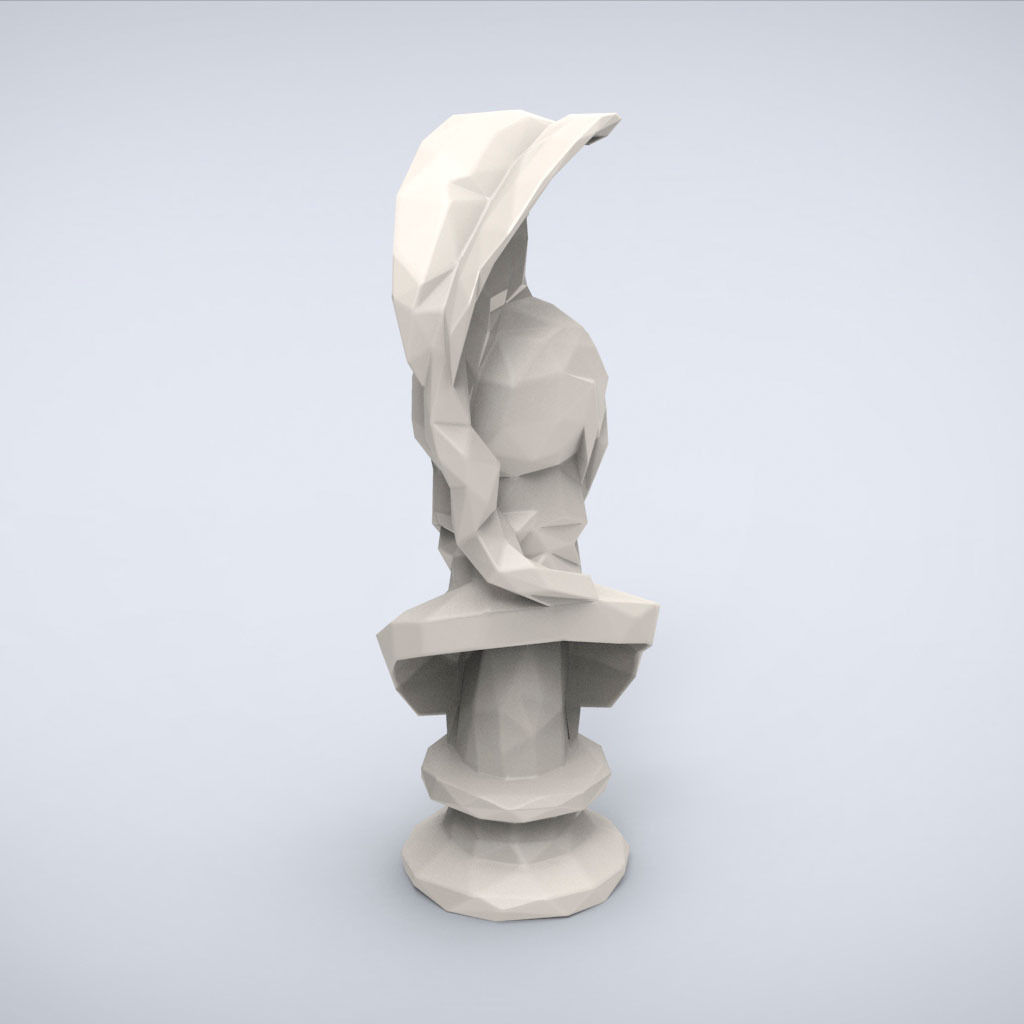 Printable Ares bust Lowpoly Style 3D print model_3