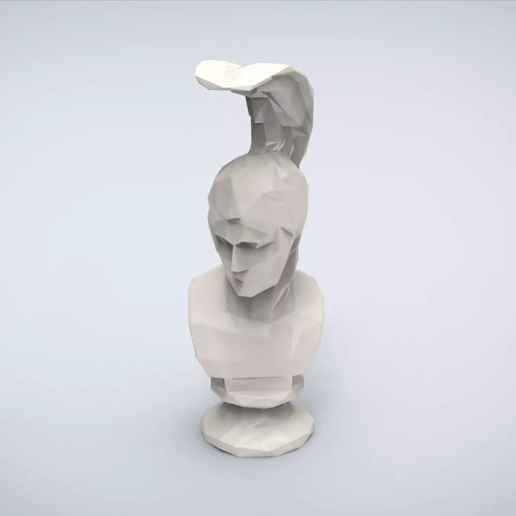 Printable Ares bust Lowpoly Style 3D print model_0