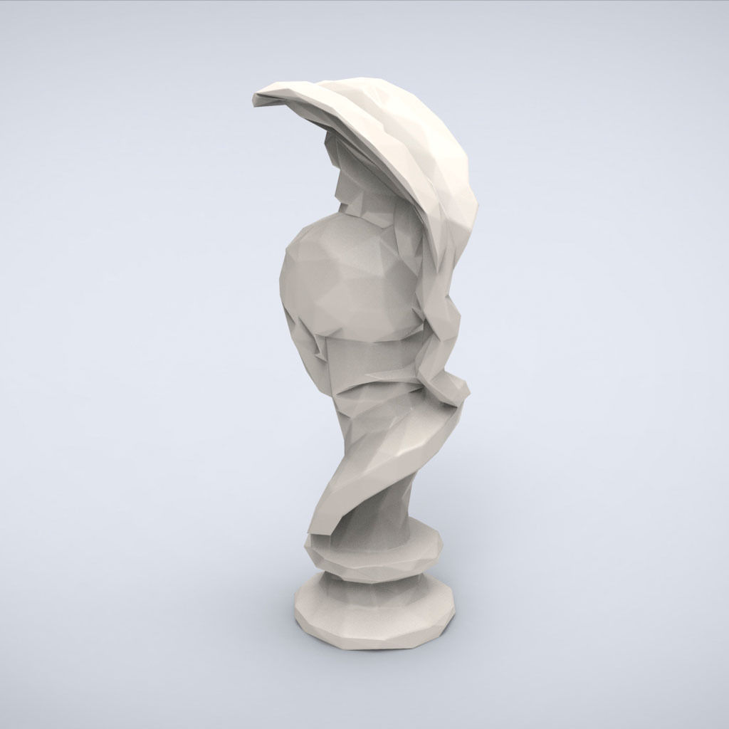 Printable Ares bust Lowpoly Style 3D print model_2