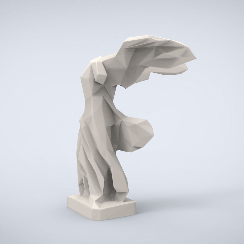 Printable Victory of Samothrace Lowpoly Style 3D print model_1