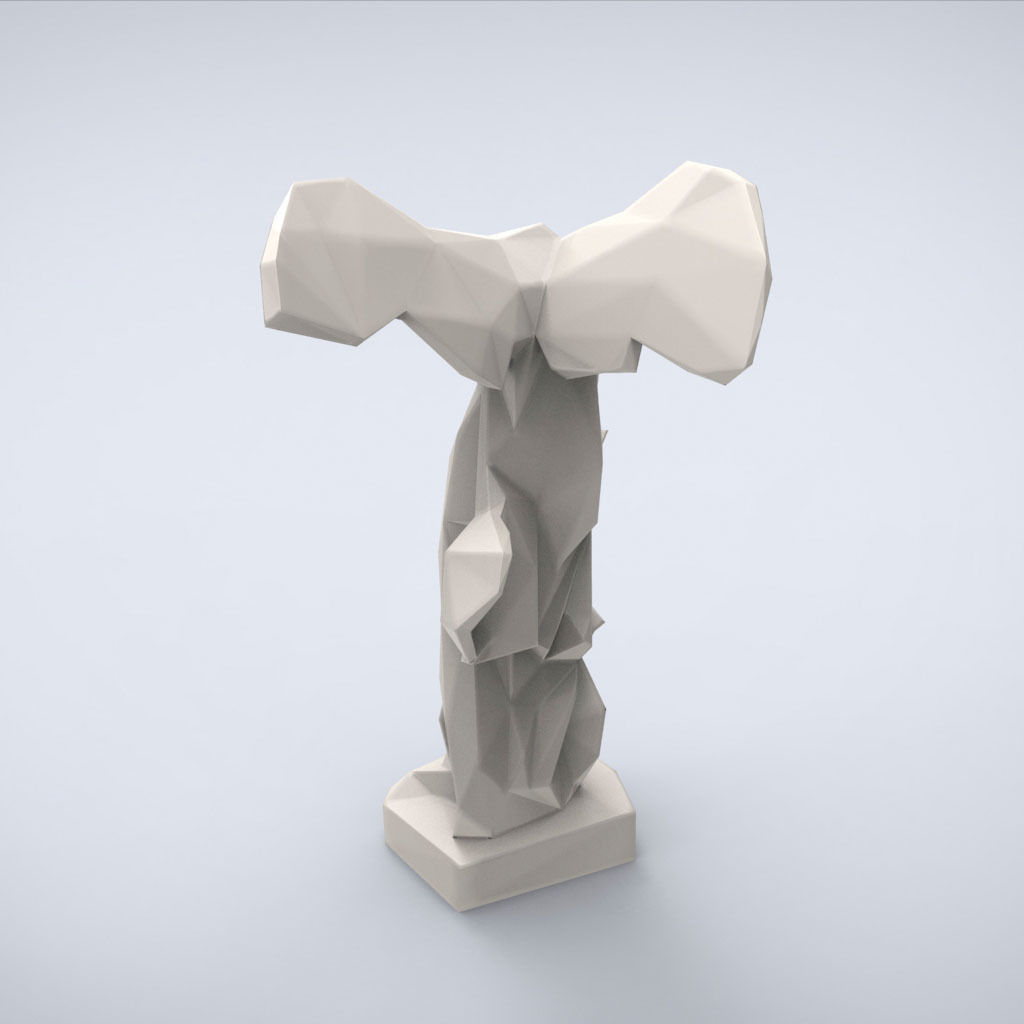 Printable Victory of Samothrace Lowpoly Style 3D print model_3