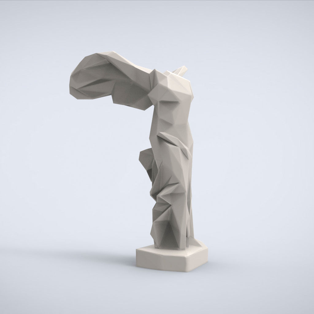Printable Victory of Samothrace Lowpoly Style 3D print model_2