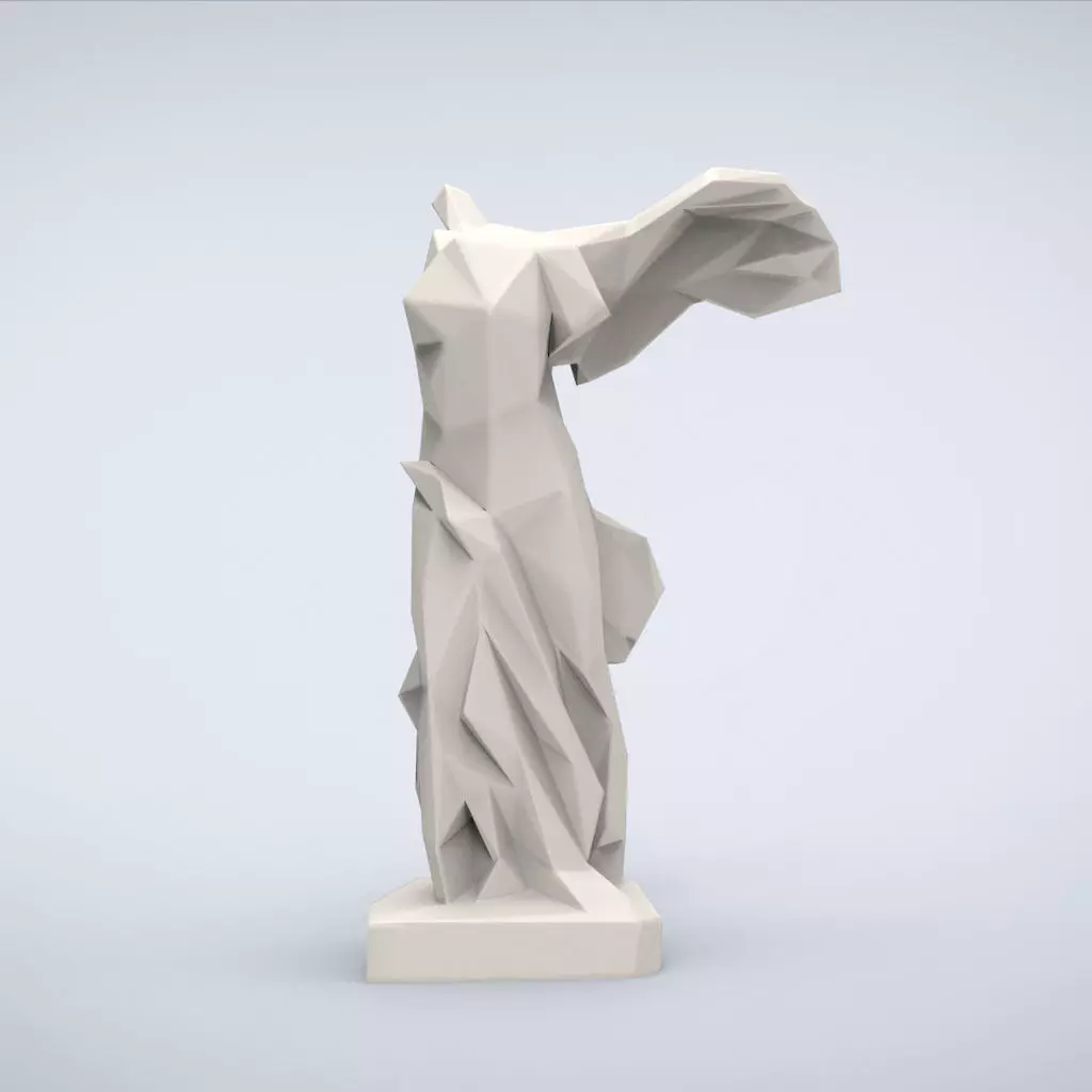 Printable Victory of Samothrace Lowpoly Style 3D print model_0