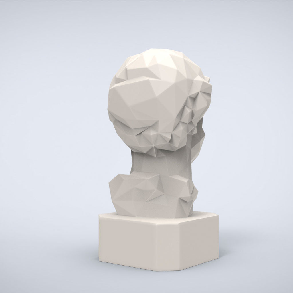 Printable Antoninus Pius bust Lowpoly Style 3D print model_3