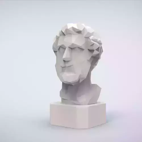 Printable Antoninus Pius bust Lowpoly Style 3D print model