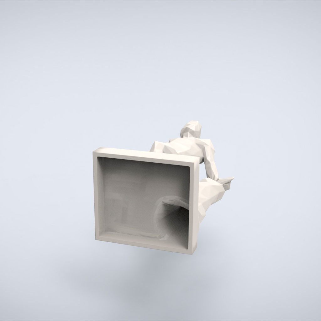 Printable Mars Statue Lowpoly Style 3D print model_5