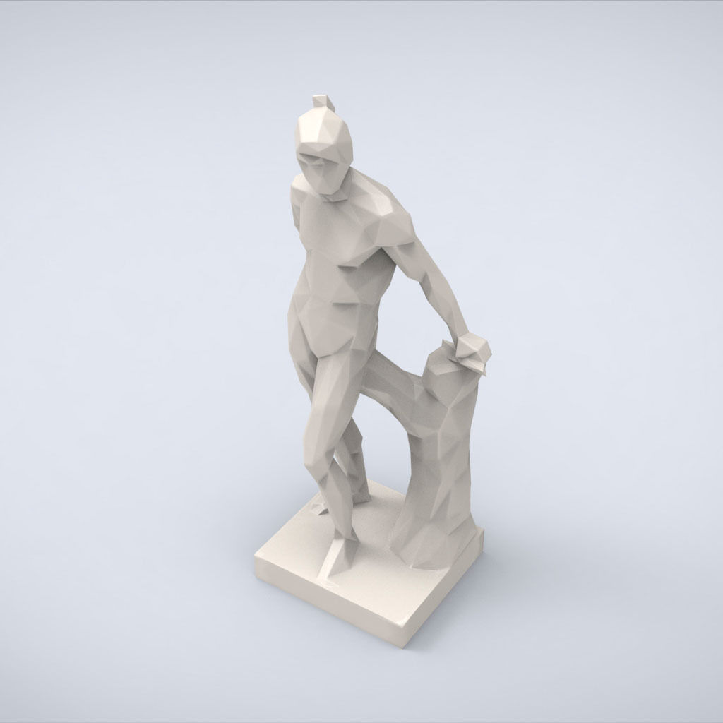 Printable Mars Statue Lowpoly Style 3D print model_4