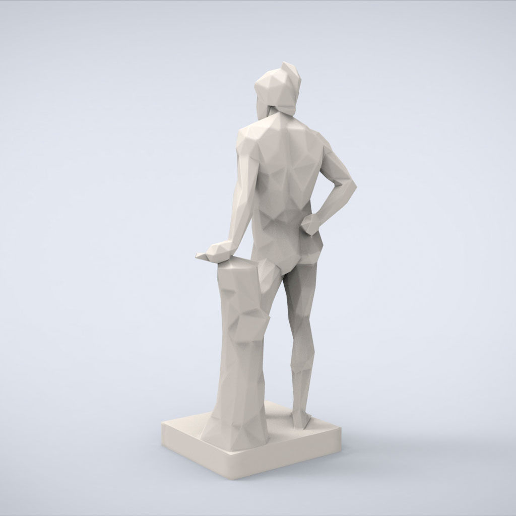Printable Mars Statue Lowpoly Style 3D print model_3
