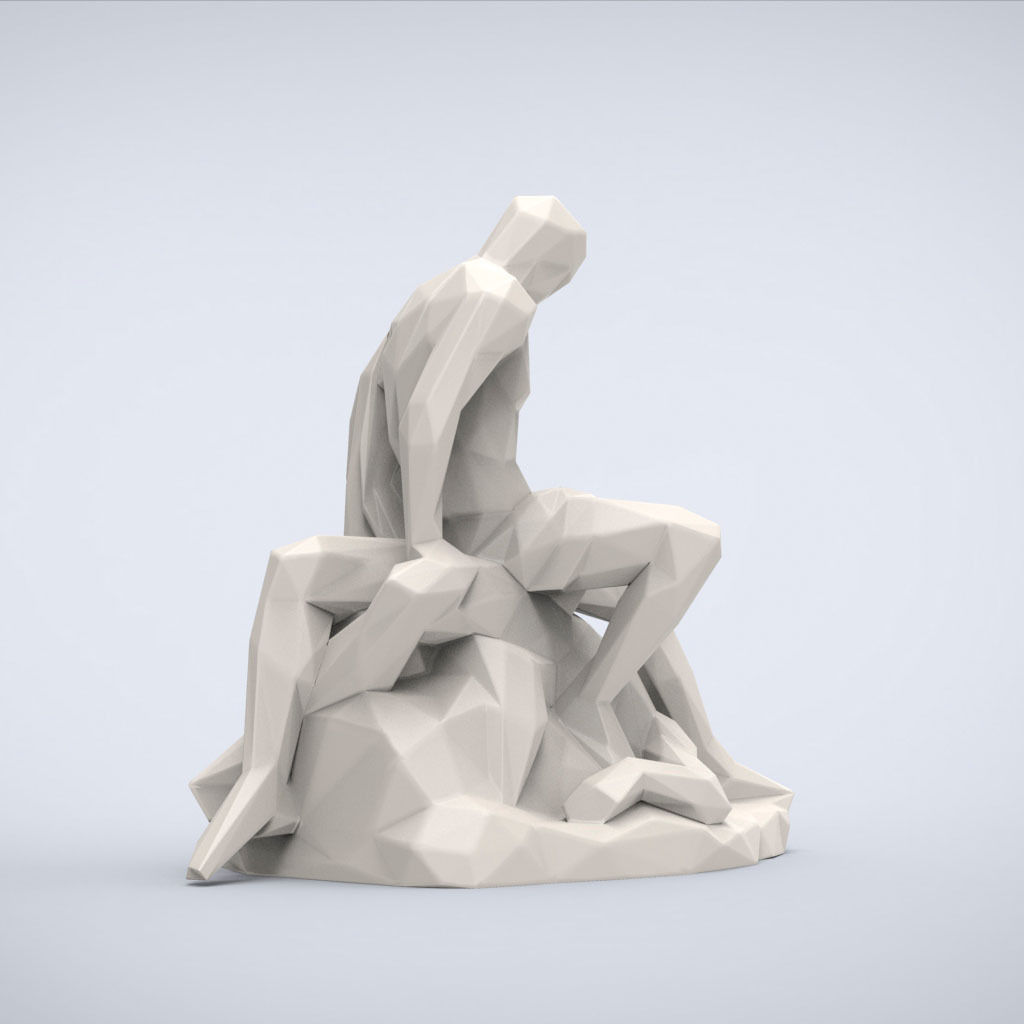 Printable Theseus and the Minotaur Lowpoly style 3D print model_4