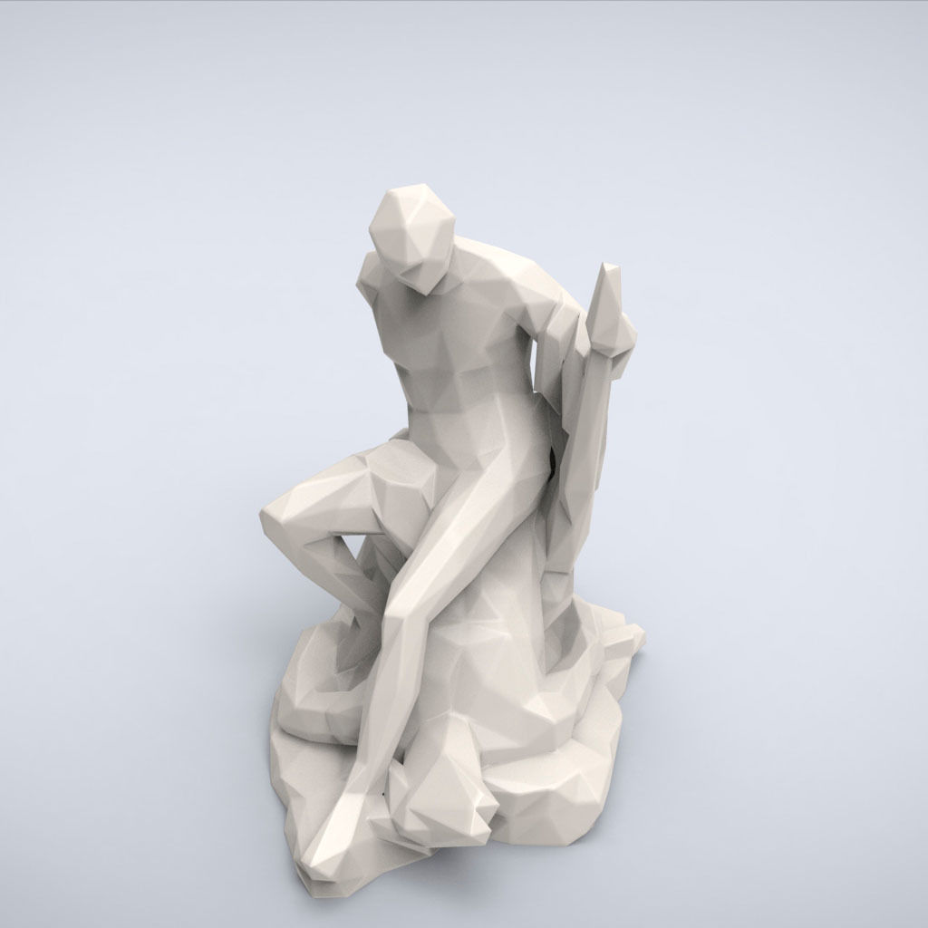 Printable Theseus and the Minotaur Lowpoly style 3D print model_5