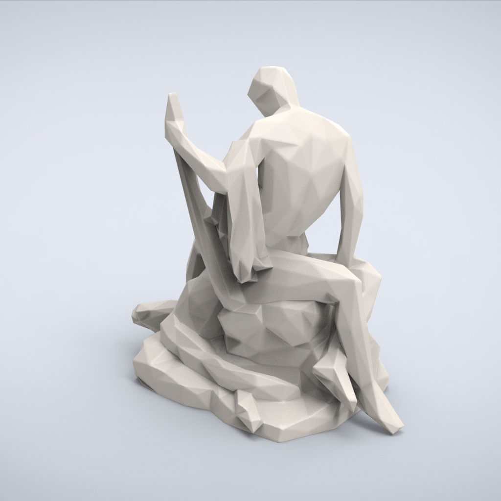 Printable Theseus and the Minotaur Lowpoly style 3D print model_3