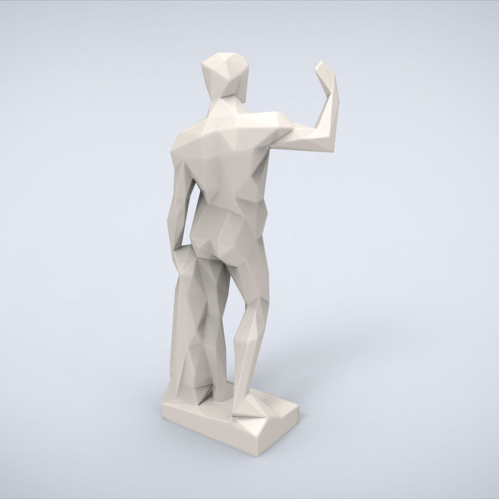 Printable Jason statue Lowpoly Style 3D print model_3