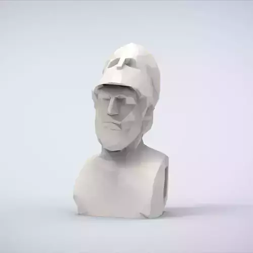 Printable Portrait of Perikles Lowpoly Style 3D print model