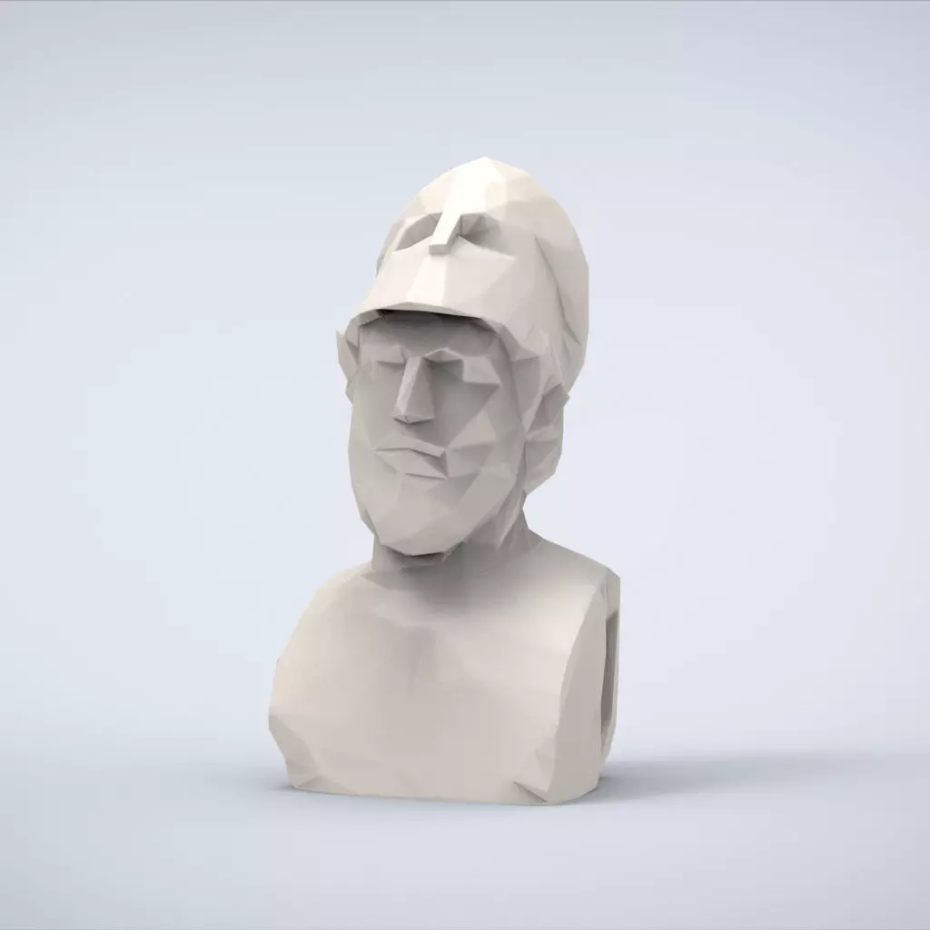 Printable Portrait of Perikles Lowpoly Style 3D print model_0