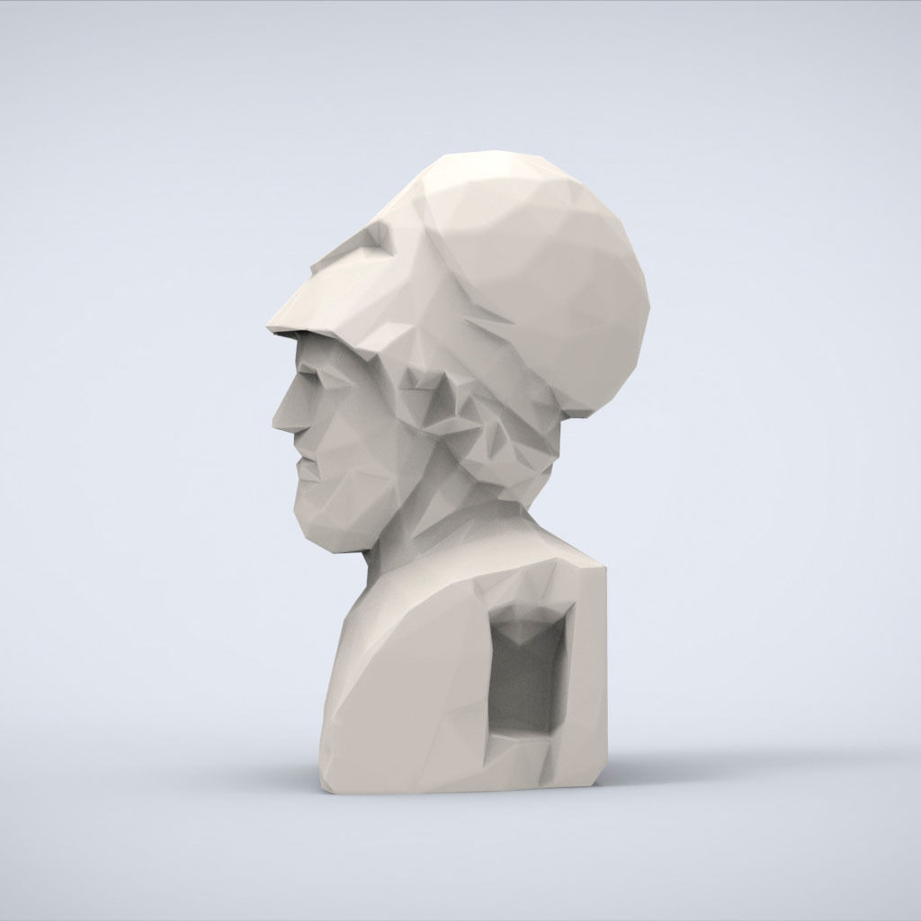 Printable Portrait of Perikles Lowpoly Style 3D print model_2